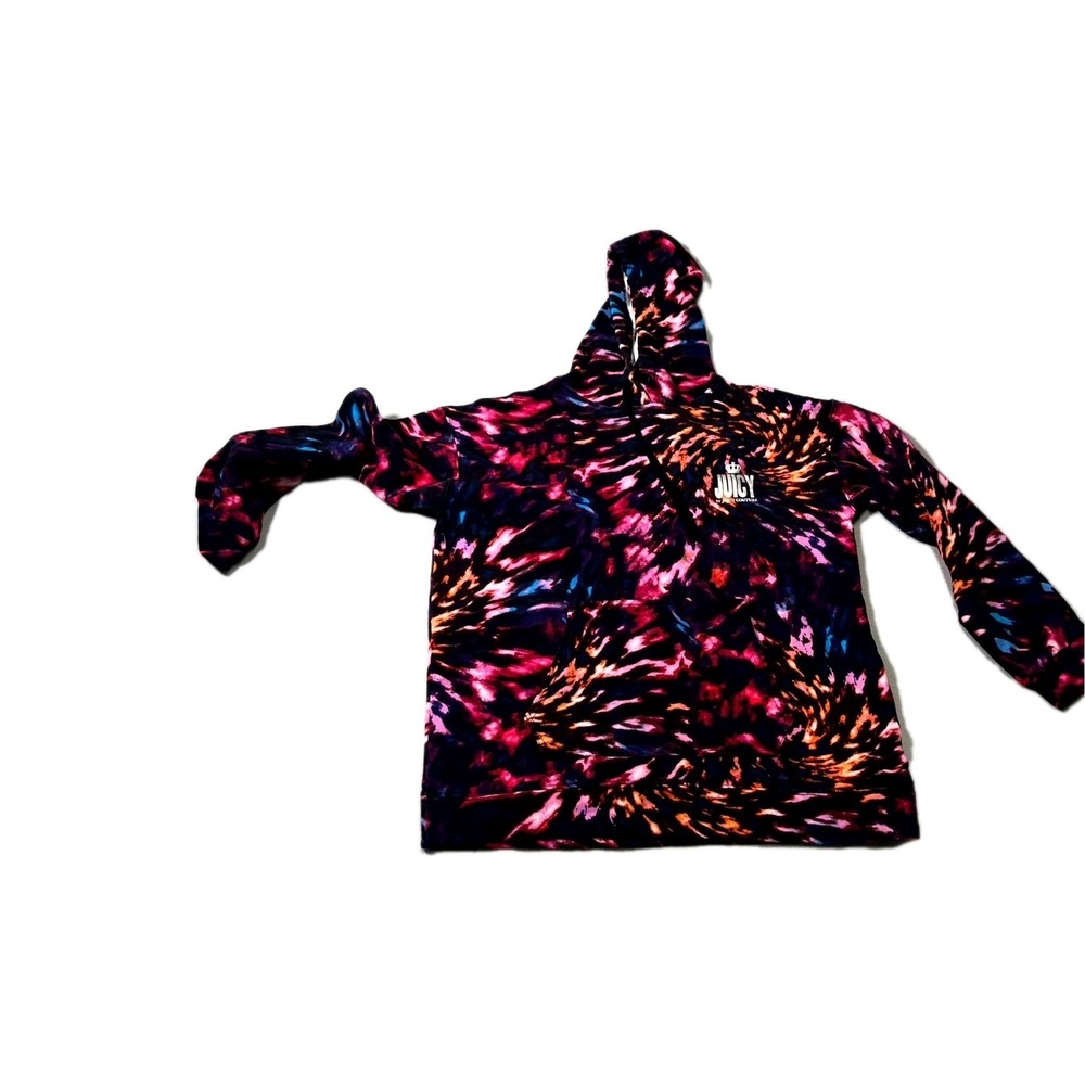 Juicy by Juicy Couture Hoodie Womens L Multicolor Tie Dye Pullover Long Sleeve